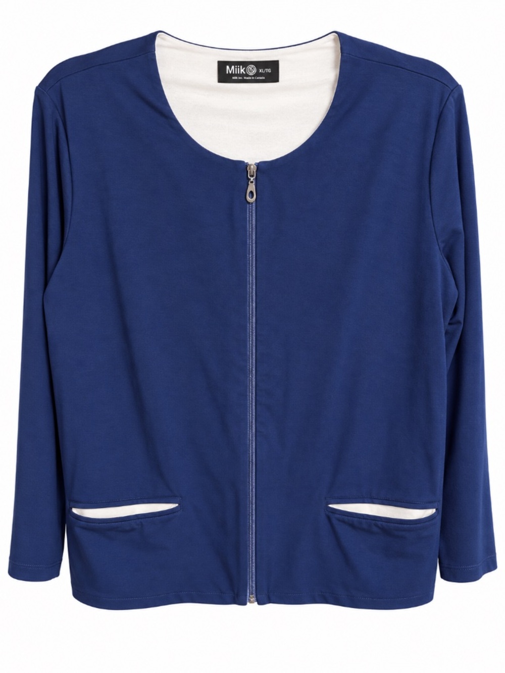 Miik - Navy Bamboo Zip Blazer Jacket - XL